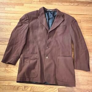 Mondo di Marco Blazer Mens Medium Brown Wool Cashmere Sport Coat Jacket Italy